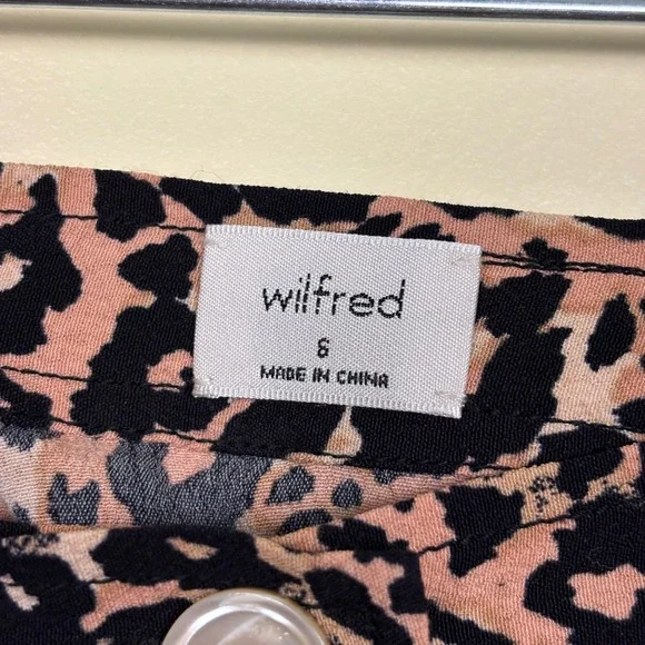 WILFRED Amelie Skirt Leopard Print Women Size 6 High-Waist Button Up Casual - Picture 3 of 9